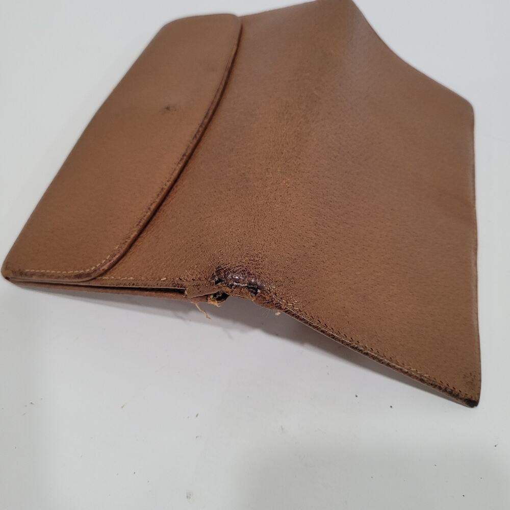 GUCCI Vintage Byckle Clasp Wallet Bifold Brown Large Retro Clutch Leather Fair - Picture 9 of 16